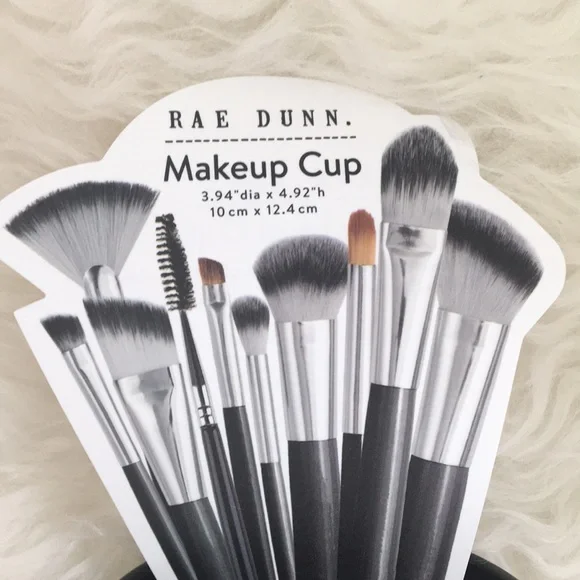 • F R E E • NWT • RAE DUNN Black Makeup Brushes Holder - Picture 10 of 12